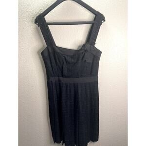 Max and Cleo Women Black Square Neck Tweed Dress Size 8